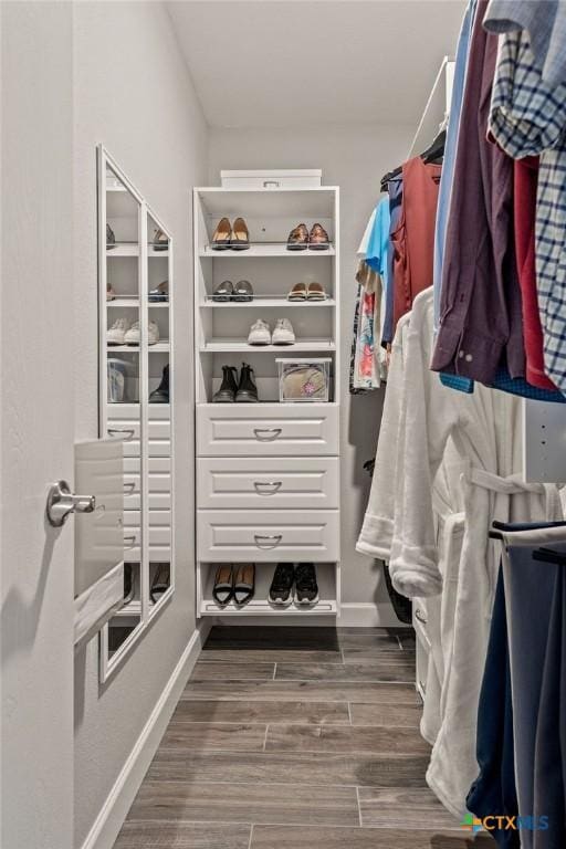 2075 Sungate Dr, New Braunfels, TX 78130 - spacious closet featuring dark wood-style flooring