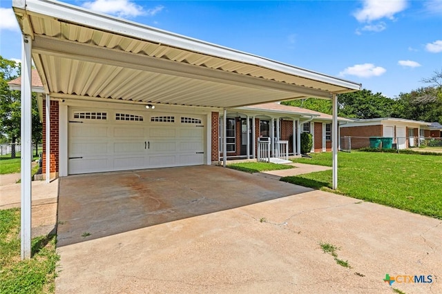 201 S Barbara St, Waco, TX 76705 - view of front of property with brick siding, covered porch, driveway, and a carport