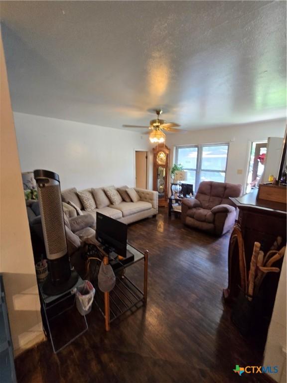 612 S 1st St, Copperas Cove, TX 76522 - living room featuring wood finished floors and ceiling fan
