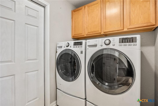 816 Woodhollow Dr, Temple, TX 76502 - washroom with cabinet space and washing machine and dryer