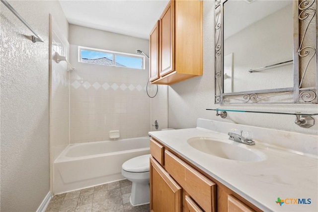 816 Woodhollow Dr, Temple, TX 76502 - full bath featuring vanity,  shower combination, and a textured wall