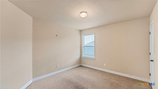 spare room with carpet flooring and a textured ceiling