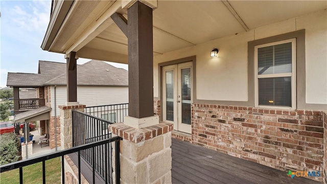 deck featuring french doors