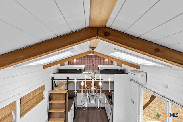 51 Private Road 901, Florence, TX 76527 - detailed view of wood finished floors, a chandelier, and wood walls