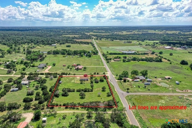 51 Private Road 901, Florence, TX 76527 - aerial view of sparsely populated area featuring property boundaries highlighted