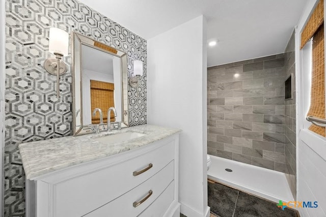 51 Private Road 901, Florence, TX 76527 - bathroom featuring vanity and tiled shower