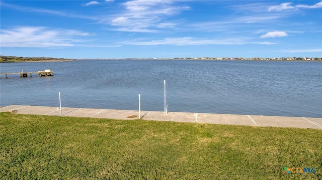 314 Windswept Dr, Port Lavaca, TX 77979 - dock featuring a water view and a yard