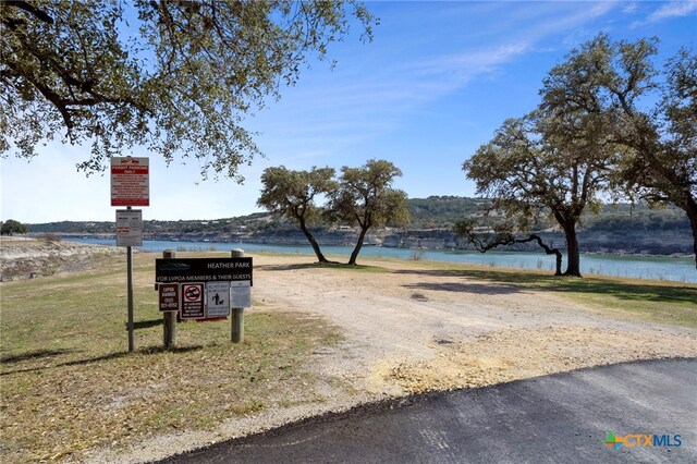 view of community featuring a water view