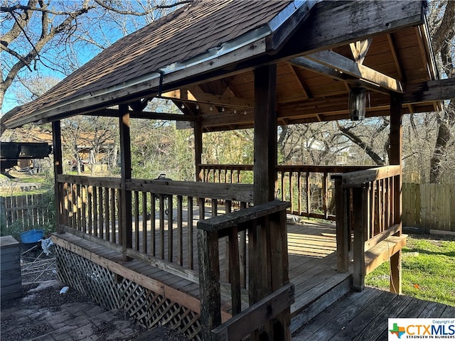 deck with a gazebo