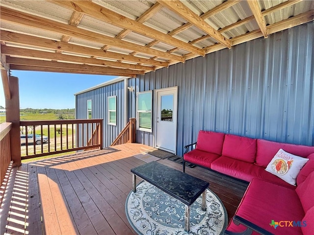 174 Riley Ln, Port Oconnor, TX 77982 - wooden deck with an outdoor hangout area