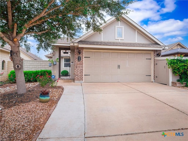 ranch-style home with a garage