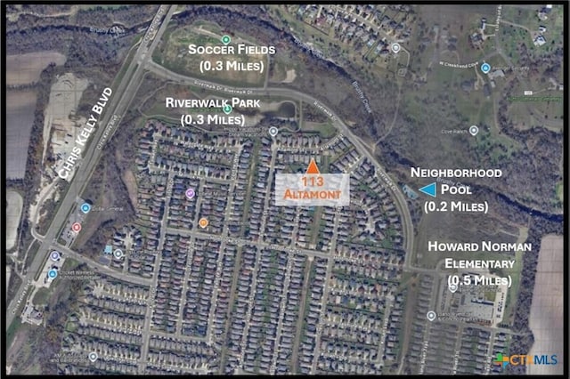 113 Altamont St, Hutto, TX 78634 - aerial map of property and surrounding area