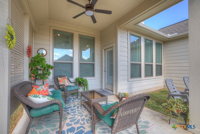 view of patio / terrace with ceiling fan