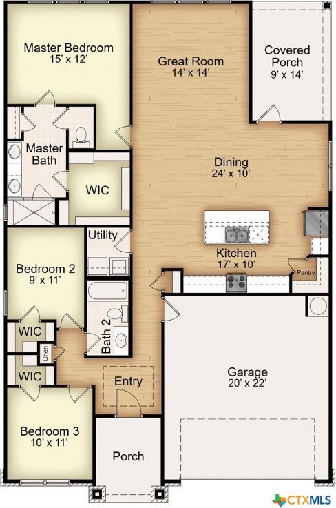 8124 Pineridge Way, Temple, TX 76502 - view of property floor plan