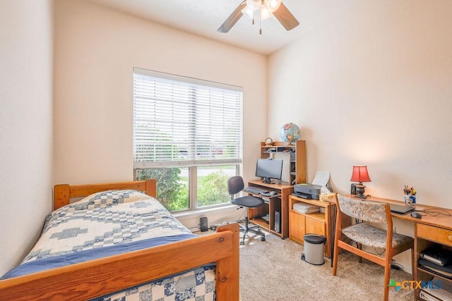 5821 Worthing Dr, Temple, TX 76502 - carpeted bedroom featuring an office area and a ceiling fan