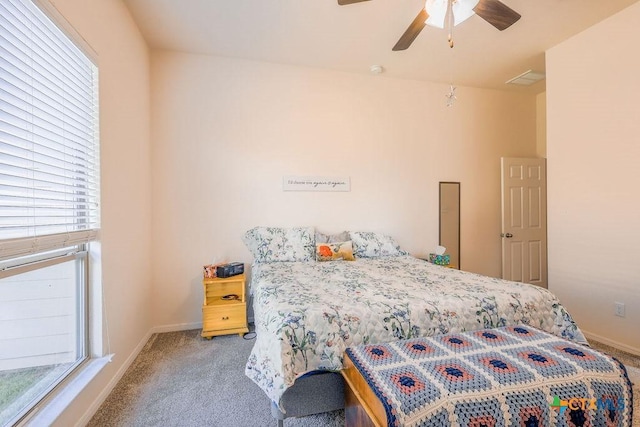 5821 Worthing Dr, Temple, TX 76502 - carpeted bedroom featuring multiple windows and ceiling fan