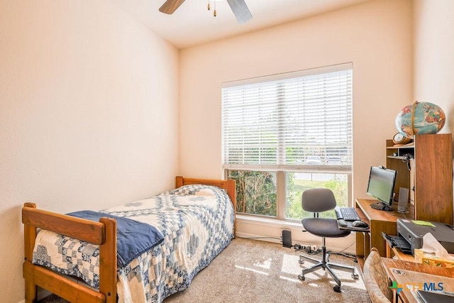5821 Worthing Dr, Temple, TX 76502 - carpeted bedroom featuring a desk and a ceiling fan