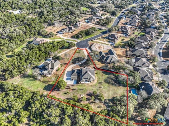 bird's eye view featuring a residential view