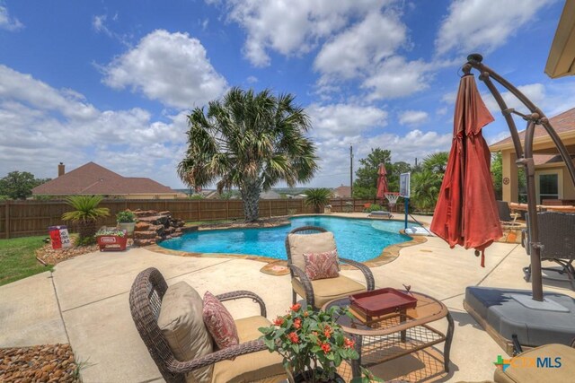 108 Westfield Vw, La Vernia, TX 78121 - view of pool featuring a fenced backyard and a patio