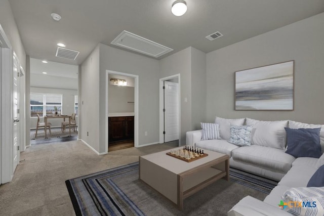 view of carpeted living room