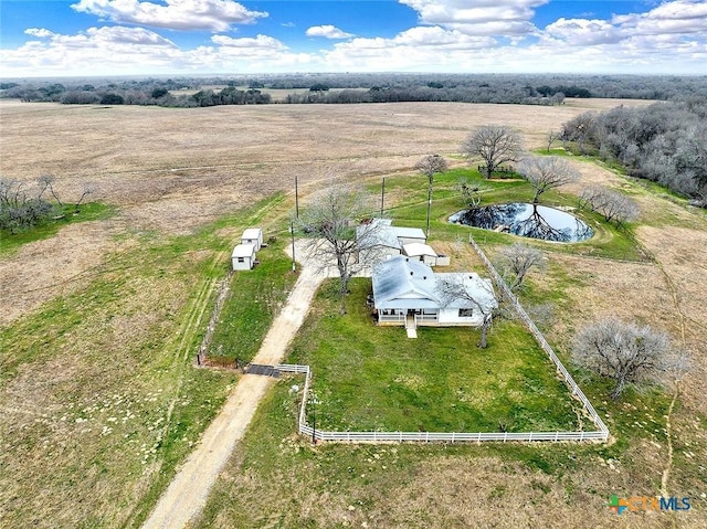 bird's eye view with a rural view