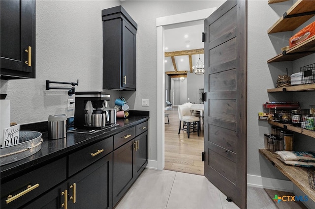 kitchen featuring light tile patterned floors