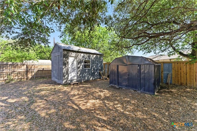 226 Gruene Rd, New Braunfels, TX 78130 - view of shed with a fenced backyard