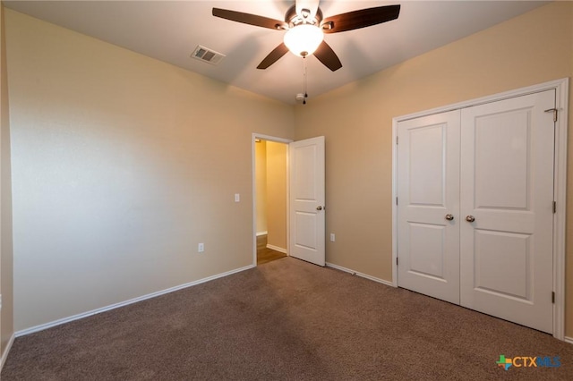 9505 Alex Ln, Austin, TX 78748 - unfurnished bedroom featuring carpet, a closet, and a ceiling fan