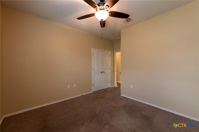9505 Alex Ln, Austin, TX 78748 - unfurnished room with a ceiling fan and dark carpet