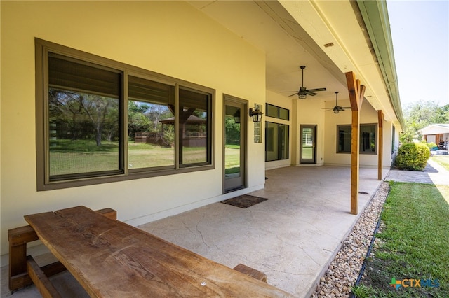 view of patio / terrace with ceiling fan