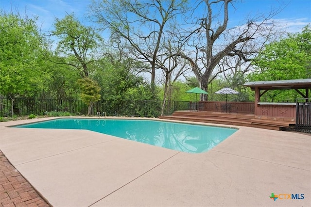 102 Elm Dr, Belton, TX 76513 - view of swimming pool featuring fence private yard, a fenced in pool, a deck, and a patio