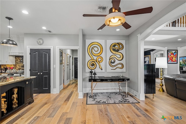 interior space with light wood-type flooring