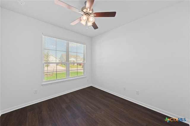 619 Killam Dr, Temple, TX 76502 - unfurnished room featuring dark wood-style flooring, baseboards, and ceiling fan