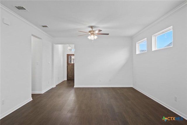 619 Killam Dr, Temple, TX 76502 - unfurnished room with wood finished floors, ceiling fan, baseboards, and crown molding