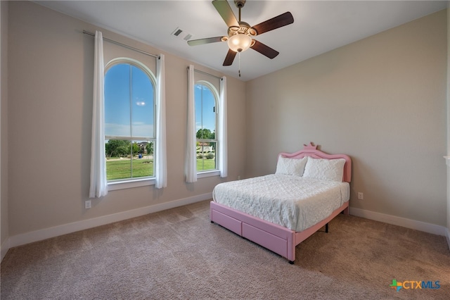 916 Dream Catcher Dr, Leander, TX 78641 - carpeted bedroom with baseboards and a ceiling fan