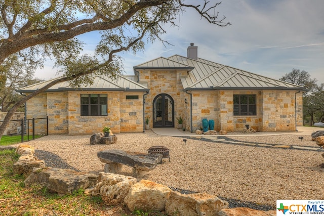 view of front of home with french doors