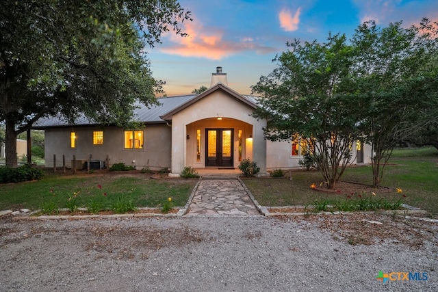 view of front of house with french doors