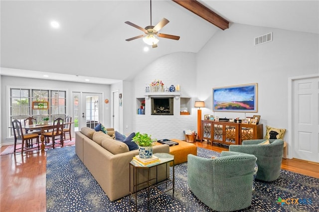 407 Pasadena Dr, Victoria, TX 77904 - living room featuring wood finished floors, ceiling fan, and recessed lighting