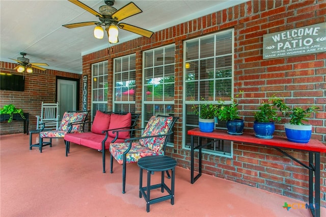 1306 Falcon Trl, Copperas Cove, TX 76522 - view of patio / terrace featuring a ceiling fan