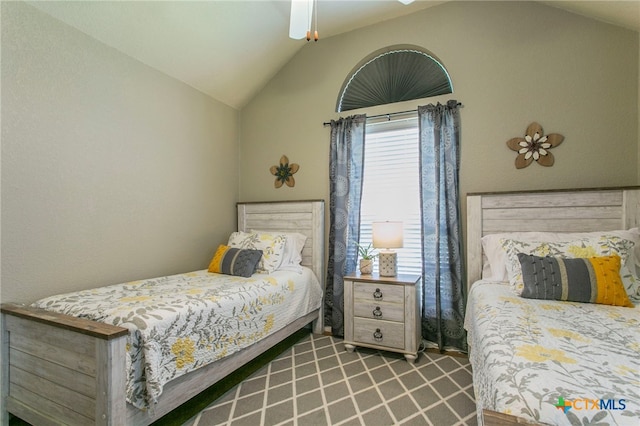 1306 Falcon Trl, Copperas Cove, TX 76522 - carpeted bedroom featuring lofted ceiling and ceiling fan
