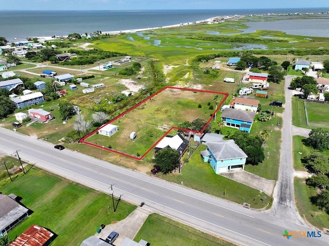 758 Margie Tewmey Rd, Port Lavaca, TX 77979 - aerial view of property and surrounding area featuring a nearby body of water and property parcel outlined