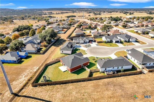 aerial view with a mountain view