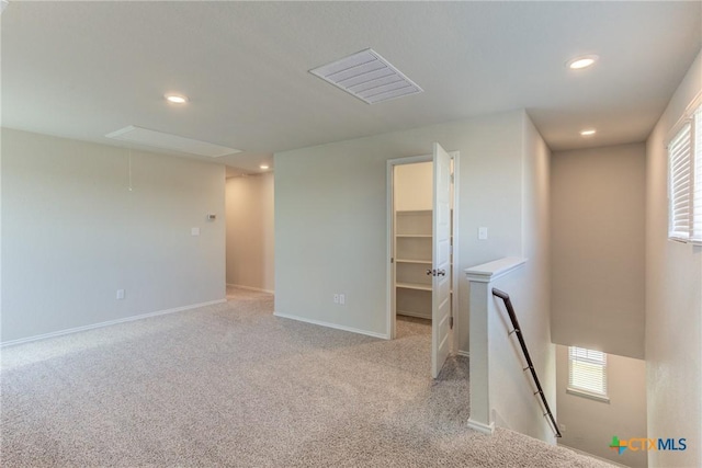 2420 Dielman Dr, Seguin, TX 78155 - empty room featuring attic access, recessed lighting, carpet flooring, and baseboards