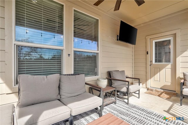 view of patio / terrace with a ceiling fan