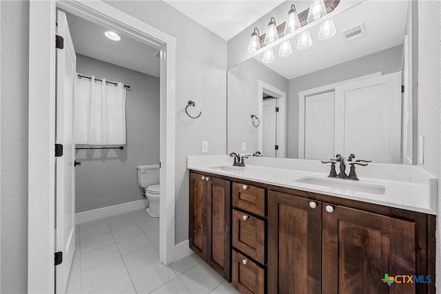 4130 Cripple Creek Dr, Temple, TX 76502 - bathroom featuring tile patterned flooring, visible vents, a sink, and toilet