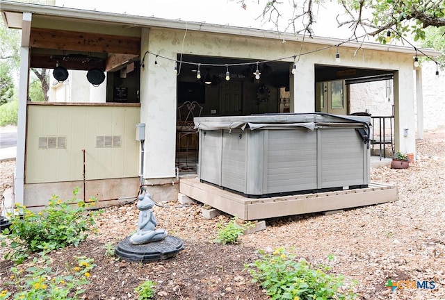 211 Cambridge Dr, New Braunfels, TX 78132 - view of outdoor structure with a hot tub