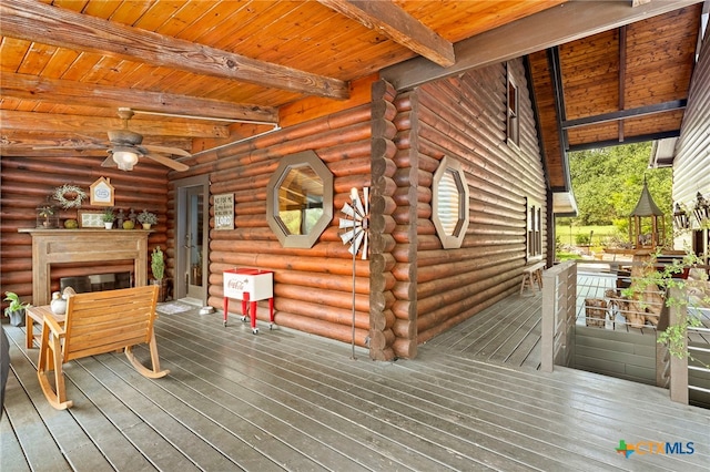 332 Westin Hls, New Braunfels, TX 78132 - wooden deck with ceiling fan