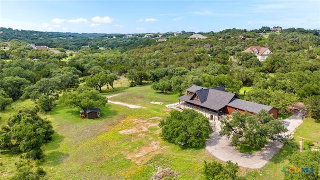 332 Westin Hls, New Braunfels, TX 78132 - aerial view of property and surrounding area featuring a forest