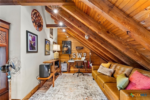 332 Westin Hls, New Braunfels, TX 78132 - office area featuring wooden walls, wood finished floors, and baseboards