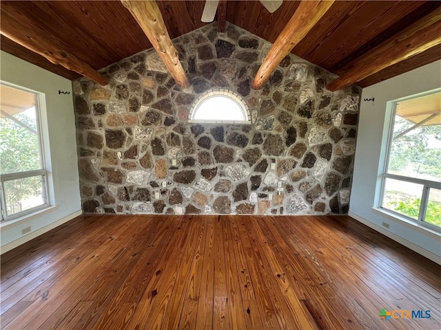 184 Guadalupe Hills Ln, Seguin, TX 78155 - unfurnished room featuring hardwood / wood-style flooring, healthy amount of natural light, and wood ceiling